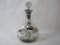 Mercury Glass Decanter with Cut Glass Flowers and Glass Stopper