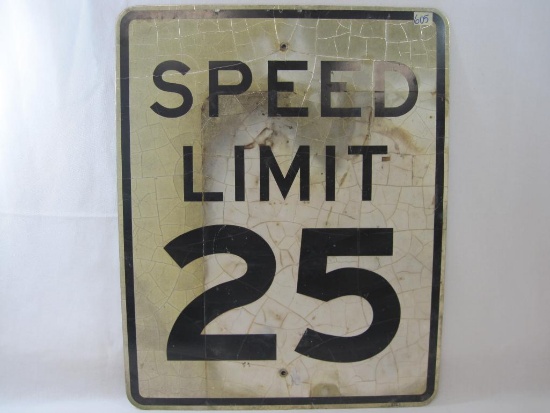Speed Limit Sign, 25 MPH, Metal approx 24 X 30 Inch