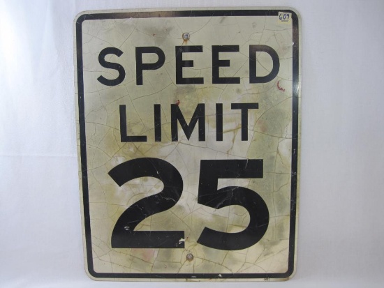 Speed Limit Sign, 25 MPH, Metal approx 24 X 30 Inch