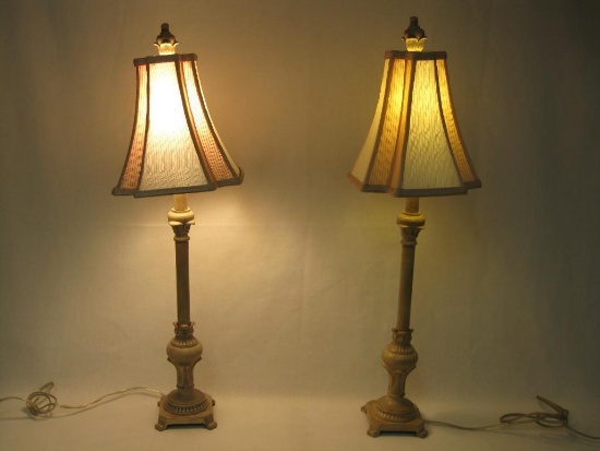 Pair of Metal Table Lamps, approx 32 inches Tall