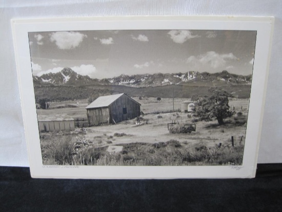 Colorado Landscape, Signed Black & White Photograph Print, 13.5 X 19.5 Foam Backed