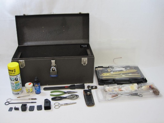 Kennedy Metal Tool Box with Gun Cleaning Kits and Supplies