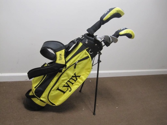 Lynx LX Jr 5 Piece Golf Set with Stand & Carry Bag, 1 & 3 Drivers, 7 Iron, Wedge and Putter and more