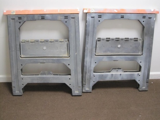Pair of ZAG/Stanley Folding Sawhorses, 1000 lb Per Pair Max Capacity