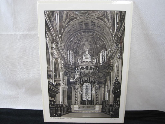 St Paul's Cathedral, London, Signed Black & White Photograph Print, 13.5 X 19.5 Foam Backed