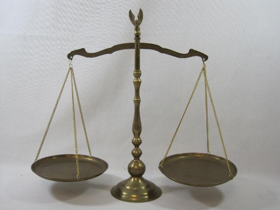 Brass Scales of Justice, approx 16 inch Tall