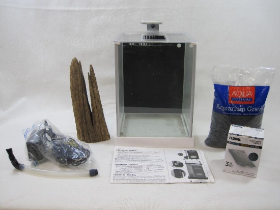 Fluval 2.6 Gallon Spec Aquarium Kit, with Self Contained Filter, LED Light, Activated Charcoal,