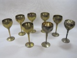 Leonard EPNS Brass Wine Goblets, Set of Eight, Made in India