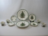 Spode Holiday Christmas Tree Plates, Cups, and Saucers, Contents as Pictured