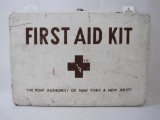 Metal First Aid Kit with Bandages as Pictured, Wall Hanging