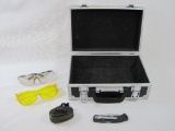 Attache Style Carry Case, Hard Sided, Metal Trim and Latches with US Tie Down Strap, Two Safety