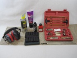 Outers Gun Cleaning Kit with Patches, Oils and Grease, and Earmuffs, Ammo Bands and more