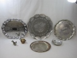 Silverplate and Aluminum Serving Trays, Creamer, Candy Dish and more