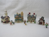 Holiday Village Pieces Includes Lamax Snowbird Pond, Town Hall, Church with Steeple, and more, made