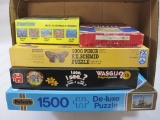 Collection of Jigsaw Puzzles Includes The Yanks are Coming 375 pcs, FX Schmid 1000 pcs, Visual Echo