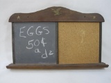 Cork and Chalkboard Message/Memo Board, with Wood Frame, 12 x 20 inch
