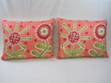 Pair of Vicki Carroll Throw Pillows Removable Covers, 100 % Polyester, 18 X 22 inch