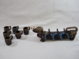 Booze Hound Niagara Falls Souvenir, with Long Dog with 6 Shot Glass Mugs