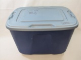 Homz Storage Tote with Lid, 18 Gallon Blue