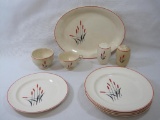 Universal Cambridge Camwood Ivory Cattail Pattern, Serving Platter, Dinner Plates and more