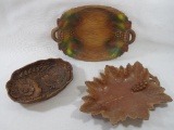 Three Wood Patterned Resin Trays