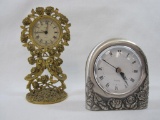 Two Clocks, Brass Globe Wind-up and Quartz Clock