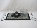 Various Glass Containers including a Hand Boiler, Blown Glass Birdhouse, and more