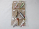 Six Fishing Lures, New in Bag, Trader Mike's Handmade Lures
