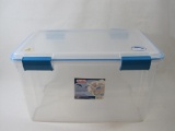 Sterlite Plastic Storage Bin with Locking Lid, tape repair, see pictures for details