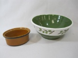 Two Bowls, Nantucket Home Mixing/Serving Bowl and Stoneware Baking Dish, Marked