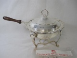 EB Rogers Silver Co Silver Plated Sterno-Heated Handled Chafing Dish, like new, never used