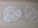 Mikasa Divided Platter with Bells and Large Serving Platter with Flowers