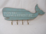 Every Day is a New Adventure Whale Wall Hung Key/Jacket Holder