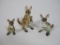 Three-Piece Ceramic Kangaroo Family Figurine Set, 2 oz