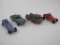 Four Diecast Vehicles by Tootsie Toy, Includes Pumper, El-Camino, Wedge Dragster and More. 4oz