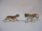 Two Bone China Tiger Figurines, Japan