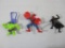 Three Plastic Superhero Themed Figures. Includes Spider-Man Suction Cup, Incredible Hulk Superhero