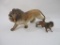 Large Lion Figure with Small Lion Figure, both ceramic, 12oz ship weight