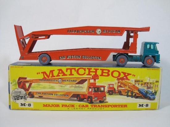 Lesney "Matchbox" New Model M-8 Car Transporter, Farnborough Measham Car Auction Collection, in