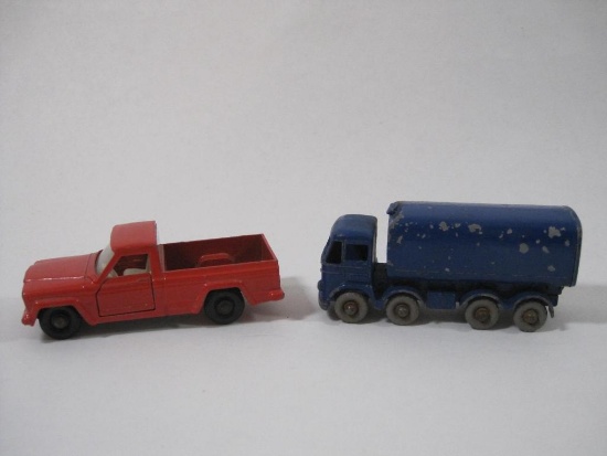 Two Lesney "Matchbox" Series Cars No. 71 Jeep Gladiator and No. 10 Foden 15 Ton Sugar Container