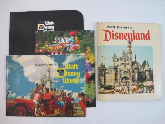 Four Vintage Souvenir Books from Walt Disney World, Walt Disney's Disneyland and Cypress Gardens
