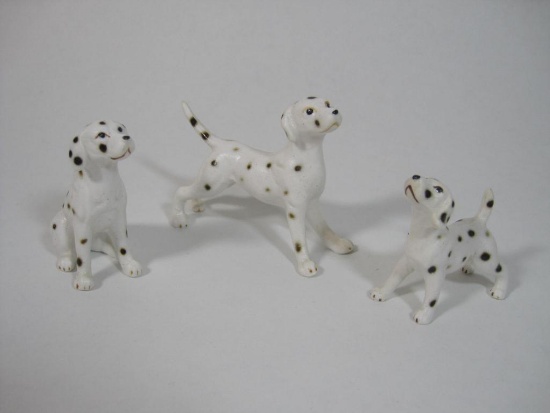 Three-Piece Ceramic Dalmatian Dog Family Figurines, 2 oz