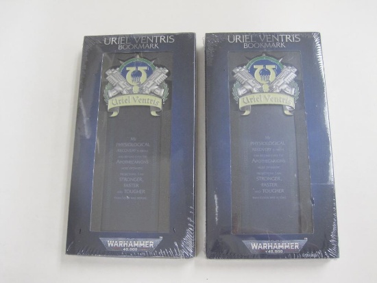Two Warhammer 40K Uriel Ventris Bookmarks by Black Library, Sealed NIB, 8oz