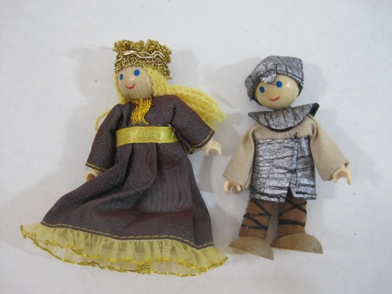 Two Medieval Wooden and Plastic Figures, 2 oz