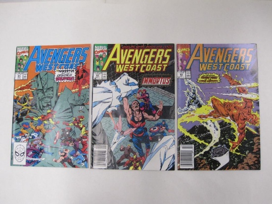 Avengers West Coast V2 61-63 (Aug-Oct 1990), Three Comics by Marvel Comics, 5oz