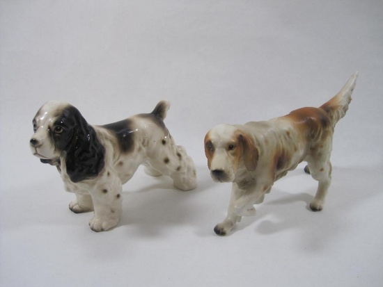 Two Ceramic Dog Figurines, made in Japan, 10 oz