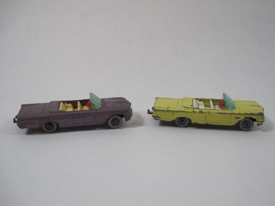 Two Lesney "Matchbox" Series Pontiac Convertibles No. 39 with Gray/Silver Wheels, 2 oz