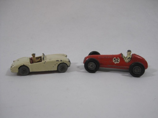 Two Lesney "Matchbox" Series Cars No. 19 MG A Sports Car with Gray/Silver Wheels and No. 52 Maserati