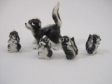 Five-Piece Ceramic Skunk Family, 2 oz