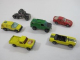 Six Diecast Vehicles by Matchbox and Hot Wheels, Including a Porsche, a Van, a Big Rig and More,